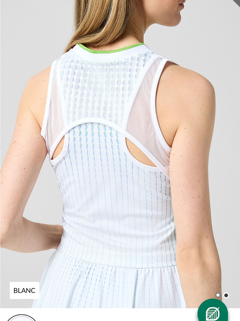 NWT- Casablanca Women's White Sleeveless Polo with Lime Trim - Picture 4 of 12